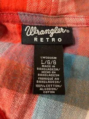 Carhartt Wrangler Retro Womens Flannel hoodie shirt button Down large lightweight thumbnail 5