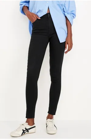 Old navy high rise wow super skinny black wash dark jeans size 10P thumbnail 1