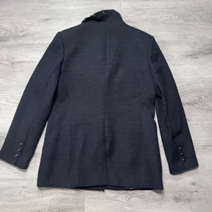 Karl Lagerfeld Paris Womens‎ Fringed Tweed Blazer Black 8 Medium Tailored Jacket thumbnail 2