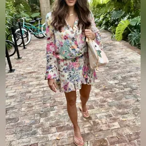 Rococo‎ Sand Lelia Floral Wrap Mini Dress in Size XL thumbnail 5