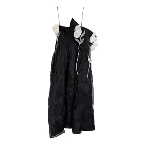 Maeve 3D Floral Strapless Midi Dress – Black & White – XS thumbnail 4