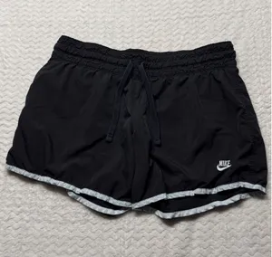 Nike Sportswear Womens Black Running Shorts Grey Trim Size M 8-10 vintage thumbnail 1