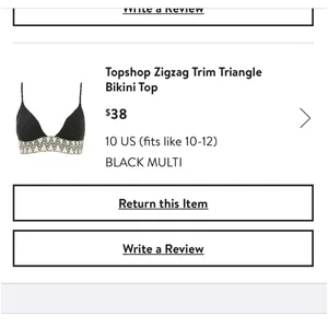 Topshop zigzag design band black bikini top thumbnail 6