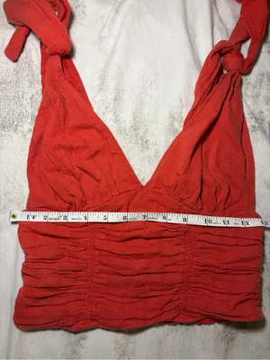 Free People Ruched Tie Shoulder Crop Top thumbnail 6