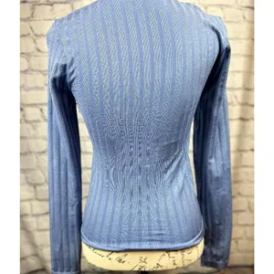 Free People Lucky You Layering Scoop Neck Top Blue M/L thumbnail 10