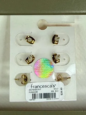 Francesca's Collections Gold and Clear Mixed Earring Set thumbnail 3