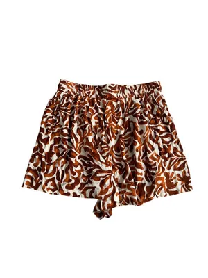 ELAN Brown Cream Printed Shorts Size Large NEW NWT thumbnail 2