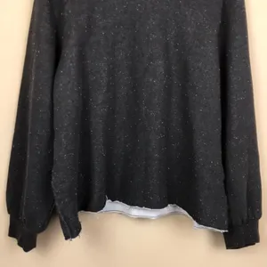 Madewell MWL Women’s Charcoal Gray White Speckled Knit Mock Neck Sweatshirt thumbnail 3