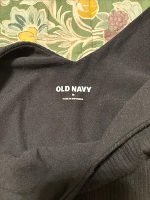 Old Navy Black Ribbed V-Neck Tie-Shoulder Bodysuit thumbnail 2