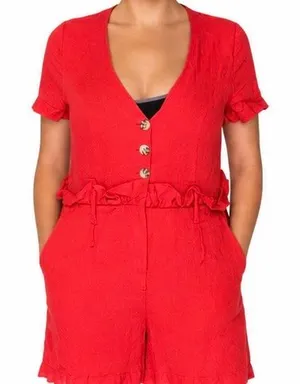 Forest lily womens red button thumbnail 1