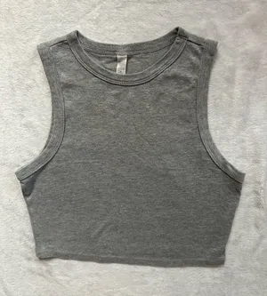 Gray Crop Tank Top Gray Size Medium Sleeveless Cropped Basic USA Strong thumbnail 1