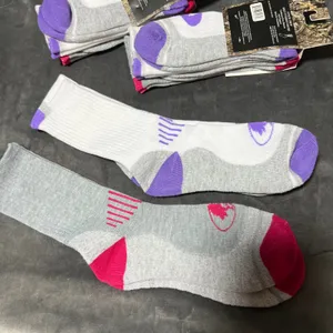 Mossy Oak‎ Ladies Crew Half Cushion Socks 6 Pairs Grey White Pink Purple 4-10 thumbnail 7