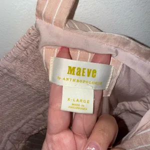 NWT $90 Anthropologie x Maeve Pink Maeve Shirred Pullover Striped Tank XL thumbnail 9
