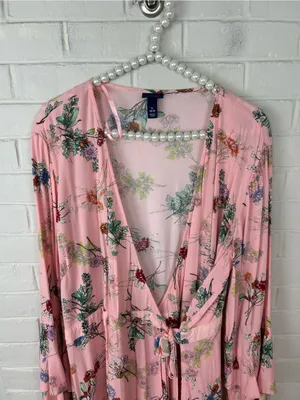 Scoop Pink Floral Wrap Dress Size XL 16-18 thumbnail 3