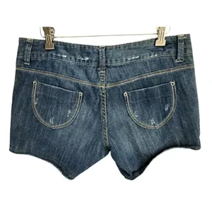 Vtg Y2K American Eagle Cut Off Jean Shorts Womens 8 Blue Denim Distressed Frayed thumbnail 3
