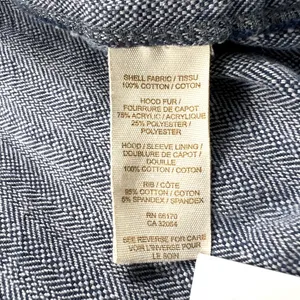 Free People Y2K Blue Herringbone Parka Jacket Size 6 Cotton Vintage Fall thumbnail 8