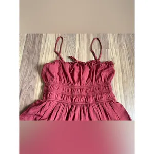 Trixxi Tiered Smocked Mini Dress Size L Burnt Orange Rust thumbnail 3