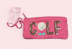 Tommy Bahama Pink Sequin 'GOLF' Wristlet Pouch thumbnail 1