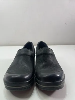 Dansko Women’s 37 6.5 Animal Print Black Leather Slip On Clogs Shoes Slip Resist thumbnail 3