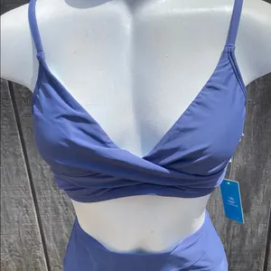 New Cupshe V-neck Twist Bra & Spliced High Waist Bikini Size Medium Beach Vacay thumbnail 6