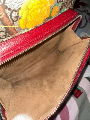 Gucci GG Canvas Backpack with Red Trim and Multicolor Floral Print thumbnail 9
