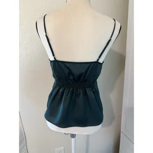 Abercrombie‎ & Fitch Emerald Green Satin Tie Front Camisole Top Small thumbnail 2
