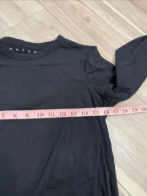 Hatch maternity black long sleeve top crew neck size 1 thumbnail 3
