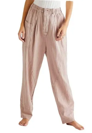 Free People Living in the City Seamed Pink Relaxed Pants thumbnail 1