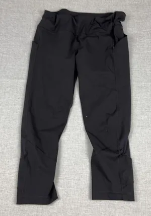 Lululemon Leggings Womens 10 Black Capri Drawstring Side Pocket Running Yoga Gym thumbnail 1