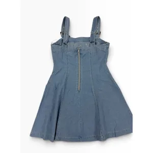 Beivy Women L Blue Denim Overall Jumper Mini Dress thumbnail 6