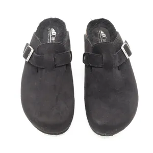 Cliffs by White Mountain Black Faux Suede Faux Fur Lined Buckle Clogs Women 8.5 thumbnail 3