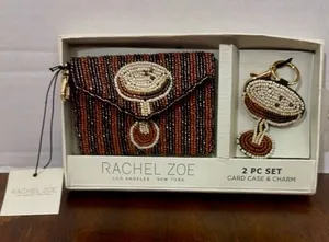 NEW - Viral Rachel Zoe Espresso Martini Beaded Coin Pouch & Bag Charm/Key Ring thumbnail 1