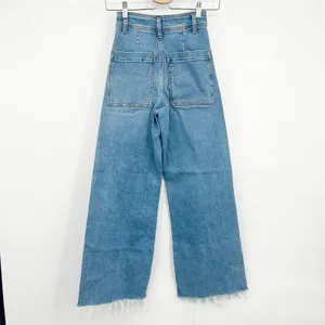Zara Womens Medium‎ Wash High Rise Raw Hem Baggy Wide Leg Barrel Jeans Size 0 thumbnail 7