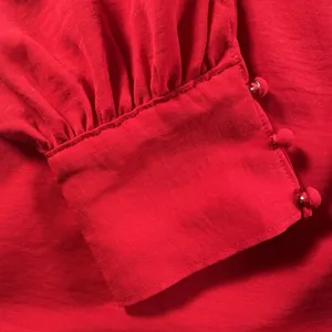 Maurice Beautiful Sexy Red Blouse With Open Long Sleeves Size 1x thumbnail 2