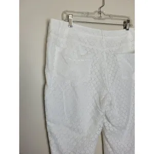 Elaine Kim White Eyelet Lace Trouser Pants English Countryside Equestrian Large thumbnail 9