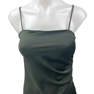 Zara Women's Green Silky Satin Sleeveless Cami Camisole Midi Tank Slip Dress XS thumbnail 3