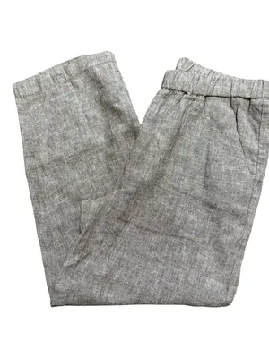 Quince NWT Women’s Size M Taupe Brown Chambray European Linen Straight Leg Pants thumbnail 8