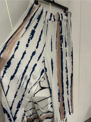 White Tie-Dye Stripe Set with Navy & Tan size 2X thumbnail 6