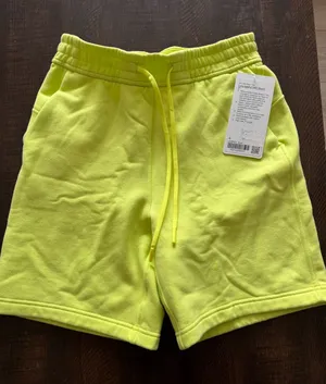 lululemon athletica Men's Neon Yellow Athletic Drawstring Shorts thumbnail 1