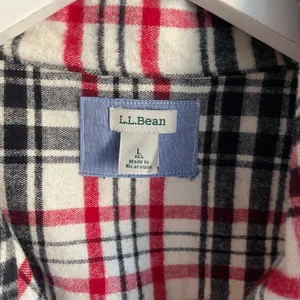 L.L. Bean Red White Blue Americana Plaid Quarterzip Pullover size Large Campcore thumbnail 4