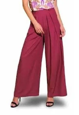 Massimo Dutti pleated wide leg pants trousers pink magenta women's size 6 modern thumbnail 1