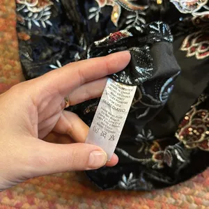Privy Black Velvet Floral Embroidered Cami Dress thumbnail 7