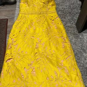 Anthropologie Maeve Lace‎ Gardenia Sheath V-Neck Yellow Dress size 4 thumbnail 7