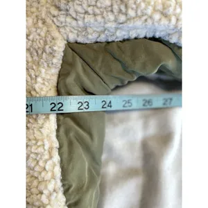 We The Free Jacket Womens Sherpa Bomber Zip Up Size XS Pockets Ivory/Green Lined thumbnail 6