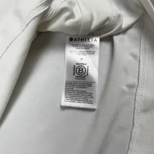 Athleta Pullover Womens‎ Medium White Long Sleeve 1/4 Zip Moisture Wicking thumbnail 3