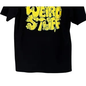 Zara Some Weird Stuff Graphic Oversized Relaxed Fit Basic T Shirt M Black Yellow thumbnail 10