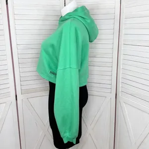 Savage X Fenty Essential Fleece‎ Scope Logo Cropped Hoodie Sweatshirt Green XL thumbnail 3