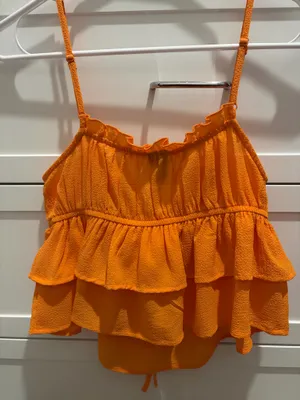 Wild Fable Target Orange Ruffle Tank Top thumbnail 3