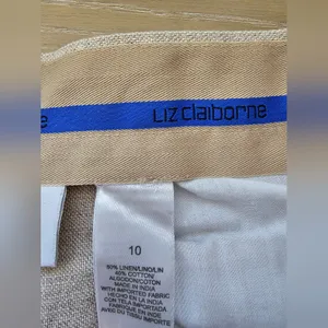 Liz Claiborne Kylie Linen Cotton Blend Pleated Trousers – Beige – Size 10 thumbnail 4