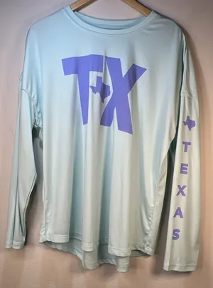 State of Mine Long Sleeve Women Shirt Texas Aqua Large UPF50+ Moisture Wicking thumbnail 1